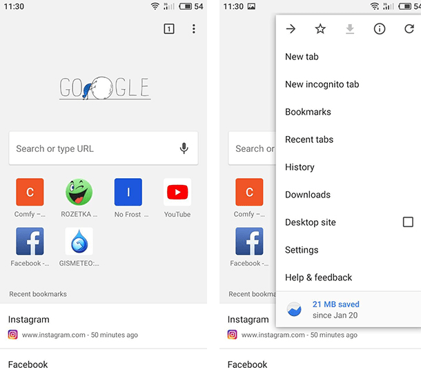 Check Browsing History in Chrome for Android